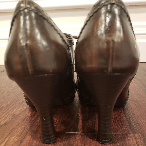 BONGO 90s Brown Heeled Oxfords Size 8 - Picture 3 of 6